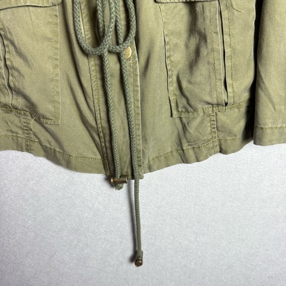 C’est Toi Women’s Olive Green Utility Vest Anorak Relaxed Fit Waist Tie Soft L - Picture 8 of 11